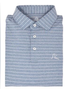 Rhoback | Blue Striped Performance Polo